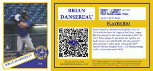 Brian Dansereau NFT baseball trading card Houston Apollos 2021 independent professional minor league baseball team