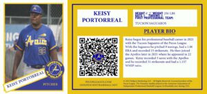 Keisy Portorreal NFT baseball trading card Houston Apollos 2021 independent professional minor league baseball team