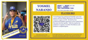 Yosmel Naranjo NFT baseball trading card Houston Apollos 2021 independent professional minor league baseball team